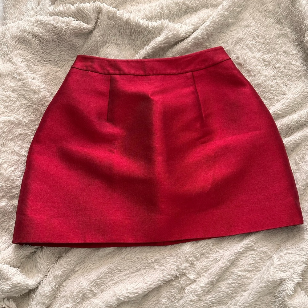 Red Kate spade shantung silk skirt